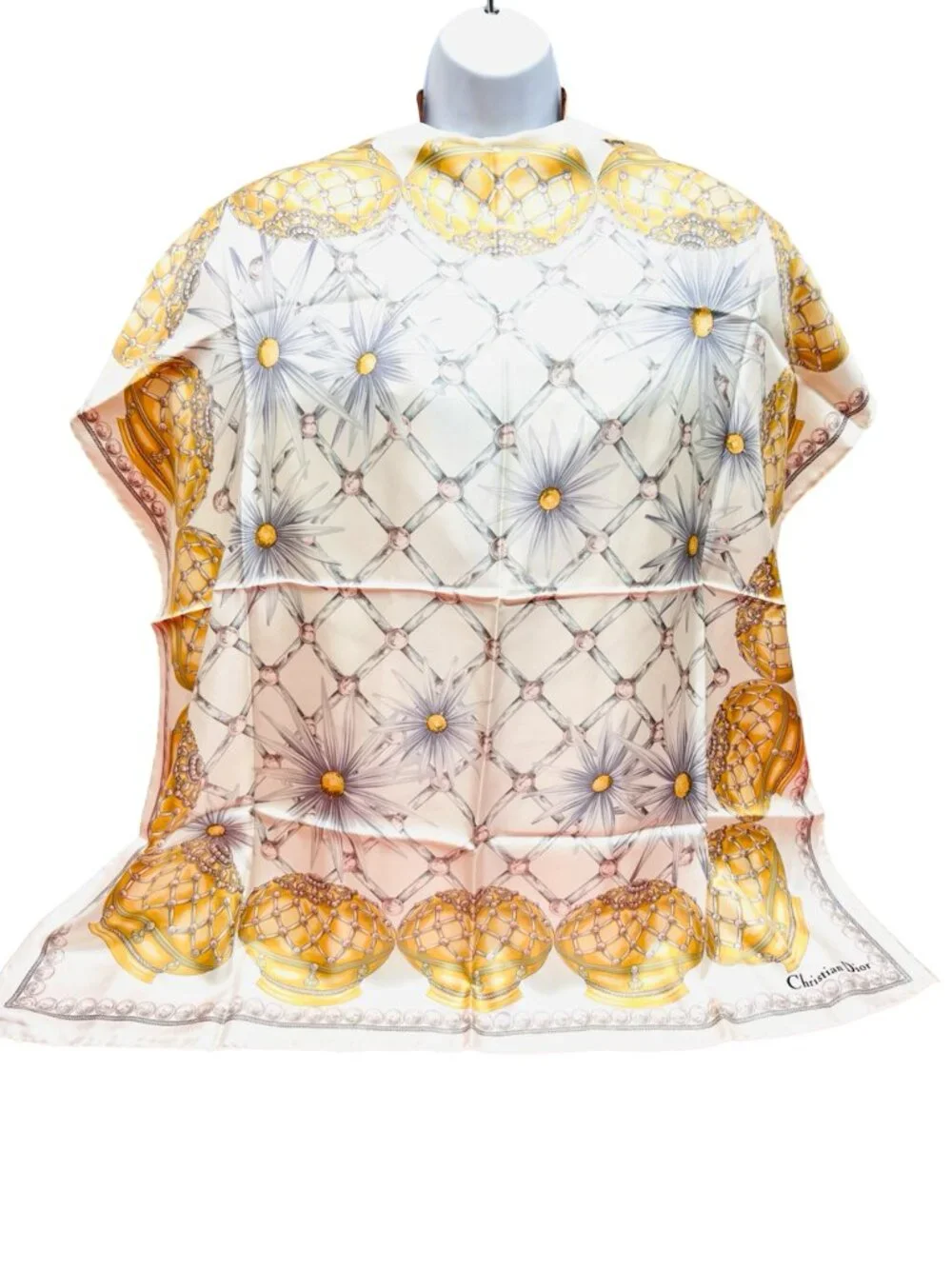 Beautiful Christian Dior 100% Silk Satin Scarf  34